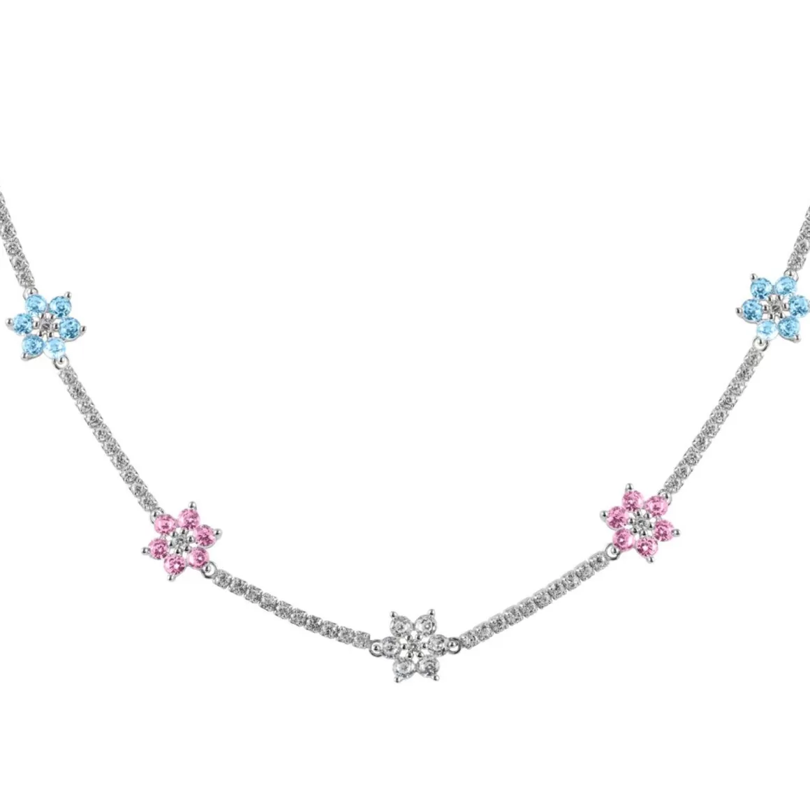 Halsketten>Jacques Lemans Kette "Blumen" Sterlingsilber Mit Topasen