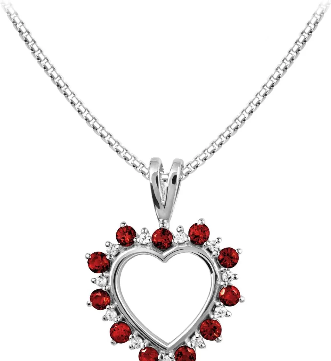 Halsketten>Jacques Lemans Kette Sterlingsilber Mit Garnet