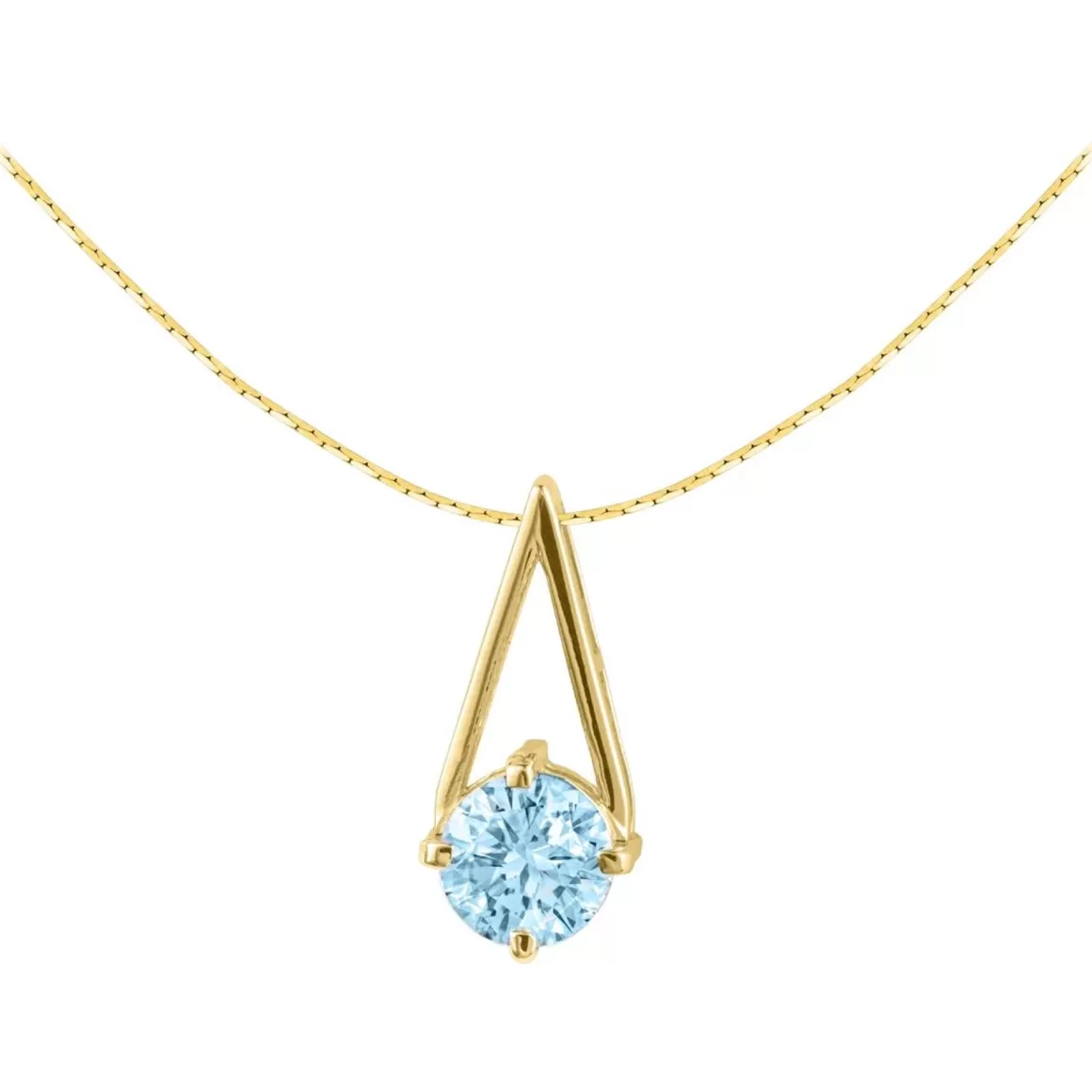 Halsketten>Jacques Lemans Kette Sterlingsilber Vergoldet Mit Sky Blue Topaz