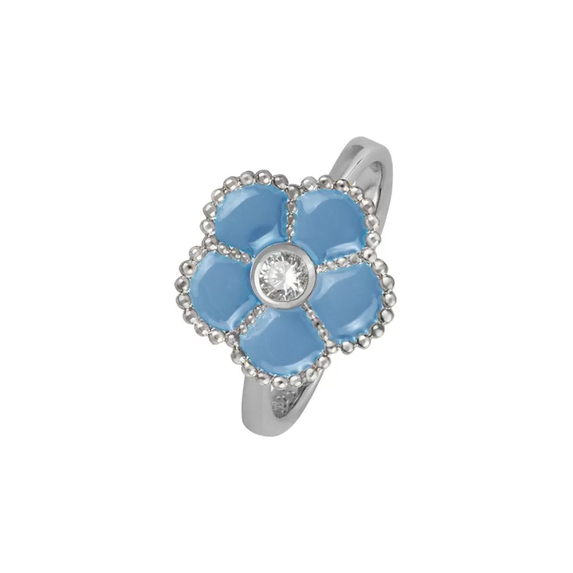 Ringe>Jacques Lemans Ring "Blume" Sterlingsilber Mit Emaille/Topas